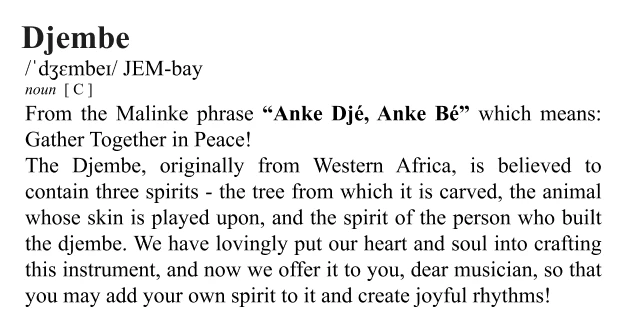 Djembe dictionary meaning
